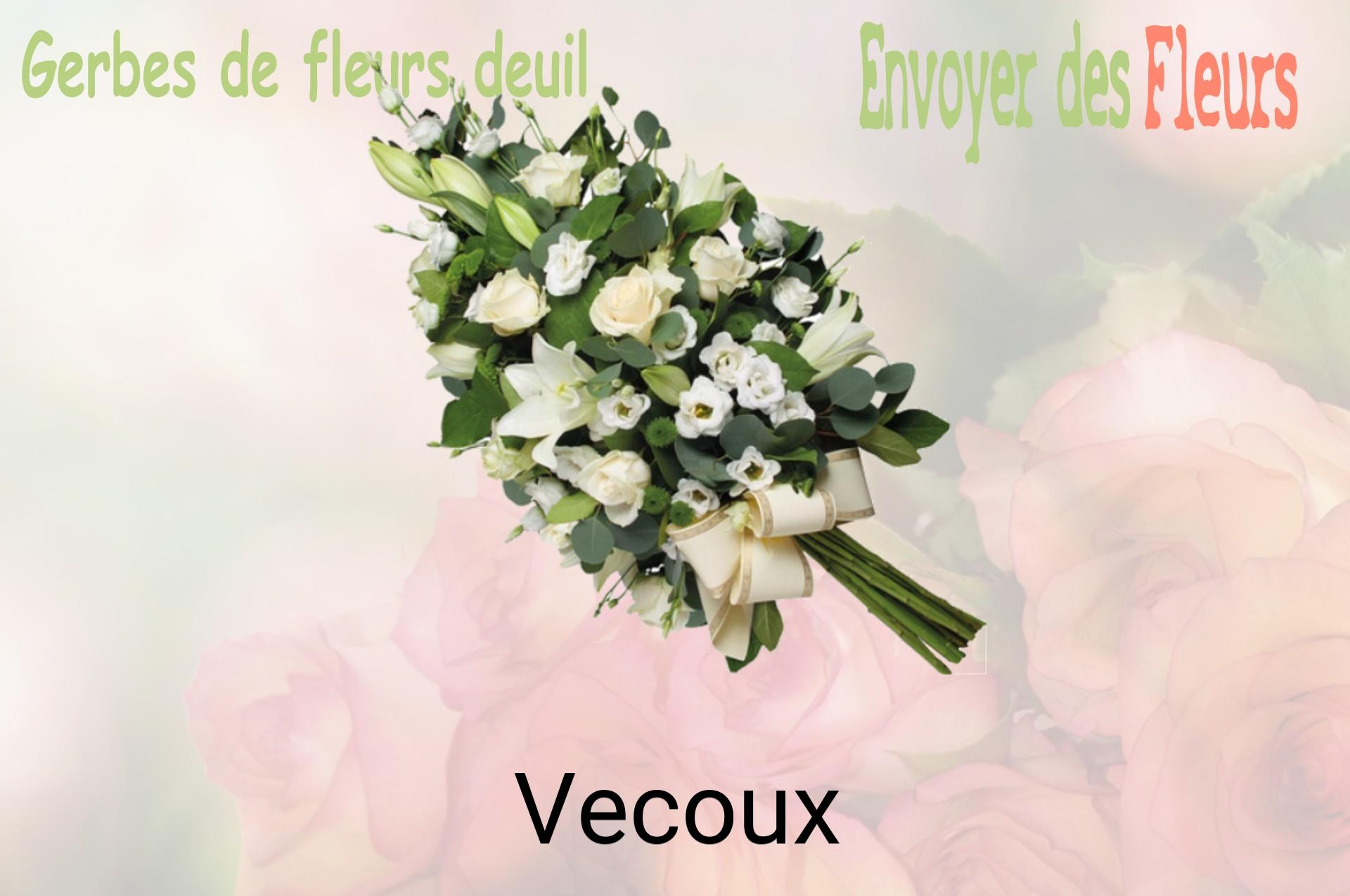 Gerbe de fleurs de deuil livrée à Vecoux